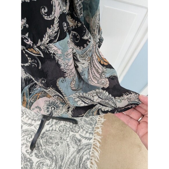 Maurices Top Sz 3X Boho Sheer Multi Paisley Off The Shoulder Peplum Ruffle Trim - Picture 6 of 14